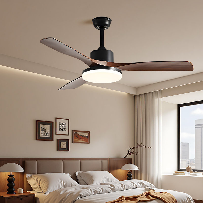 胡桃木风扇灯吊扇灯2025新款客厅餐厅卧室中古风餐厅灯风扇一体2,淘宝优惠券,粉丝福利购,淘宝优惠卷