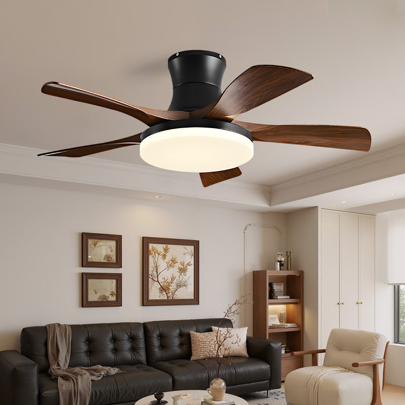 胡桃木风扇灯吊扇灯2025新款客厅餐厅卧室中古风餐厅灯风扇一体2,淘宝优惠券,粉丝福利购,淘宝优惠卷