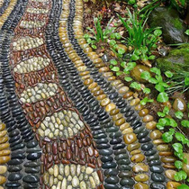 High-end black cobblestone special class natural rain florite stone original stone courtyard landscaped paving paving the size stones