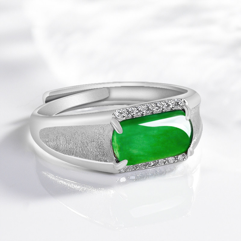 Natural Jadeite A Sunny Green Saddle Ring