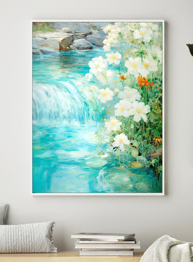花卉数字油画diy填充油彩画卡通填涂色丙烯手工风景油彩画治愈系