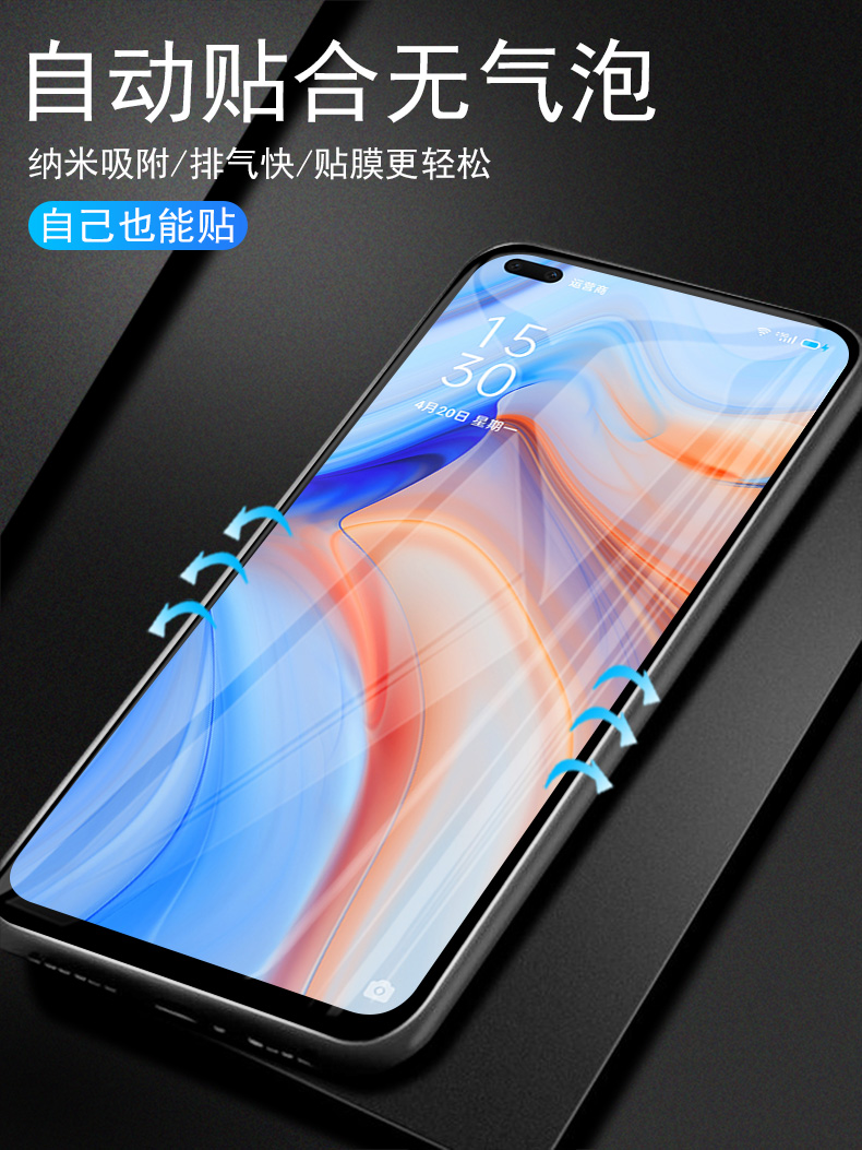 opporeno45G钢化膜reno4 5g版oppo全屏rneo45g玻璃neno4手机ren045g防爆reon4人reno459op板vivoreno0pporeno - 图1