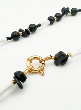 【自营】VITARING天然贝壳玛瑙宝石串珠项链原创小众拼接锁骨链