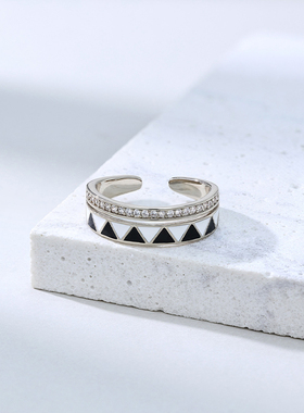 VITARING黑白几何简约文艺戒指
