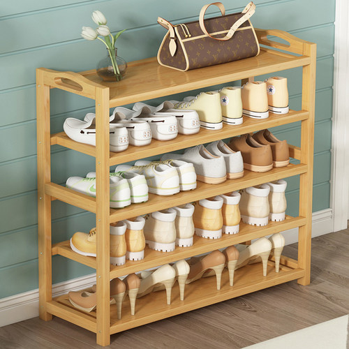 楠竹鞋架子简易多层经济型宿舍家用门口客厅实木收纳置物架小鞋柜 - 图3