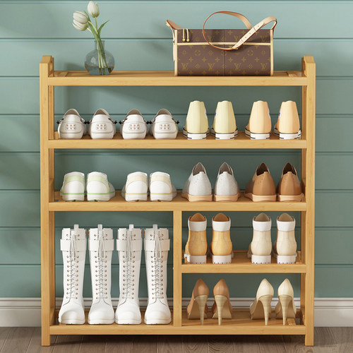 楠竹鞋架子简易多层经济型宿舍家用门口客厅实木收纳置物架小鞋柜 - 图1
