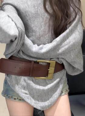 复古美拉德风宽版腰间配饰腰带女配裙子牛仔裤小众设计感辣妹装饰