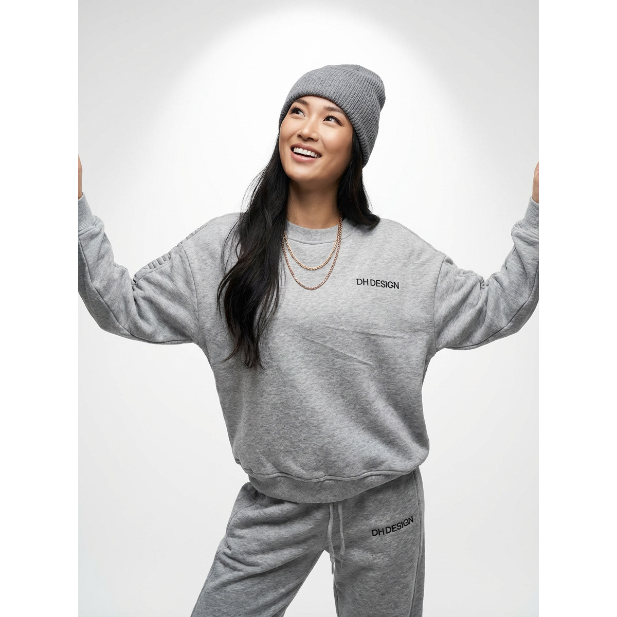 BW 圆领休闲卫衣卫裤重磅加绒套装两件套女舒适极简主义穿搭,淘宝优惠券,粉丝福利购,淘宝优惠卷