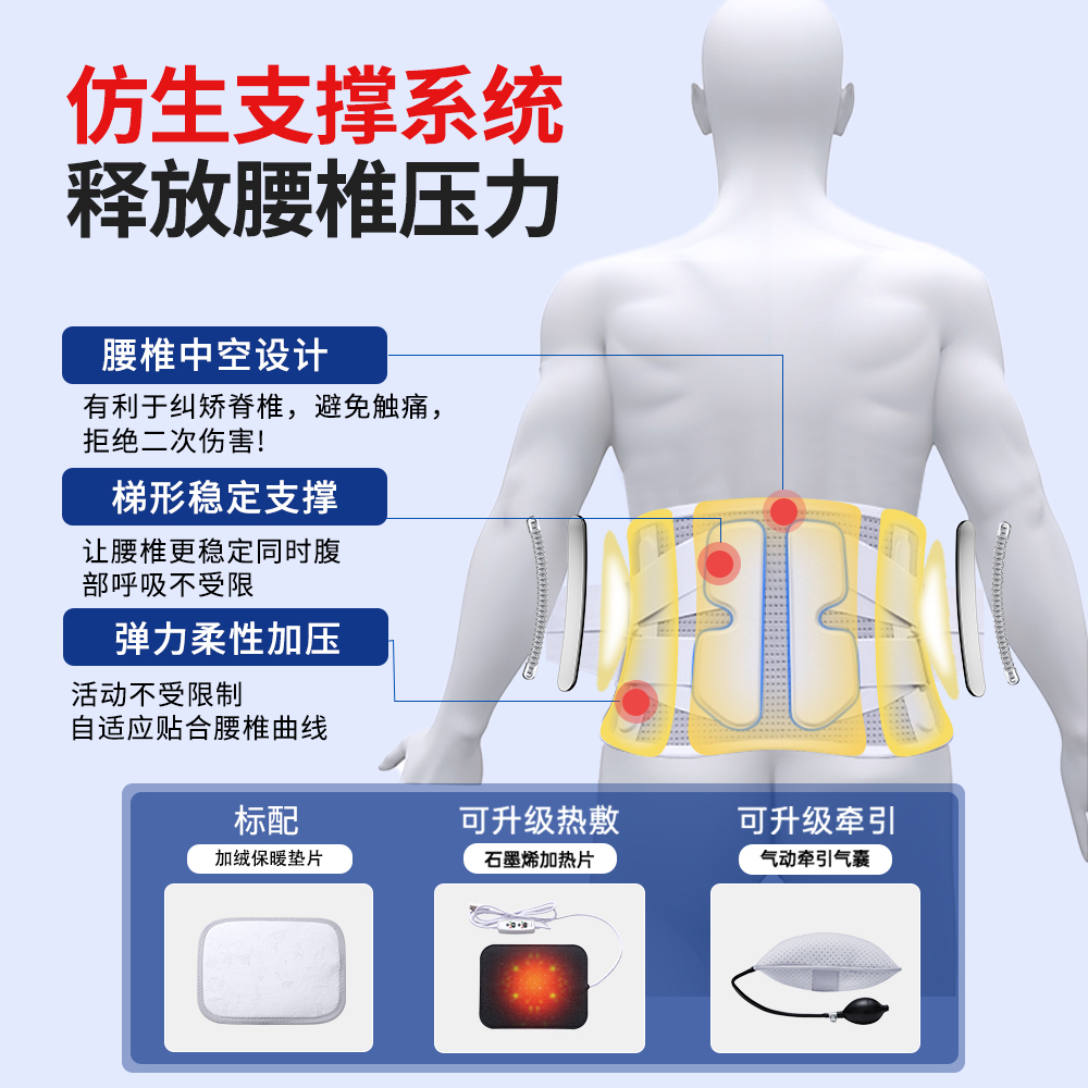 医用护腰带腰间盘腰椎间盘突出腰托腰肌劳损男女腰围疼痛专业束腰 - 图0