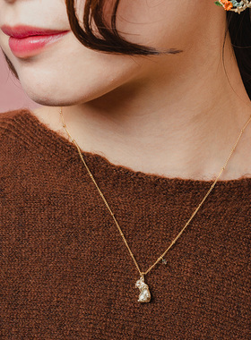 小众设计感可爱兔子项链