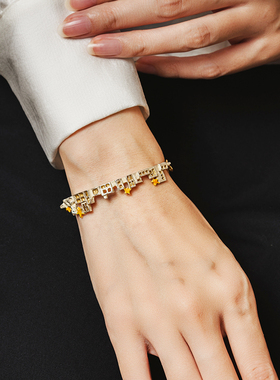 Palnart poc城市房子多摩市猫头鹰星星独特白色轻奢小众精致手镯