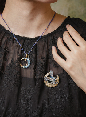 Palnartpoc日本手作蓝月项链