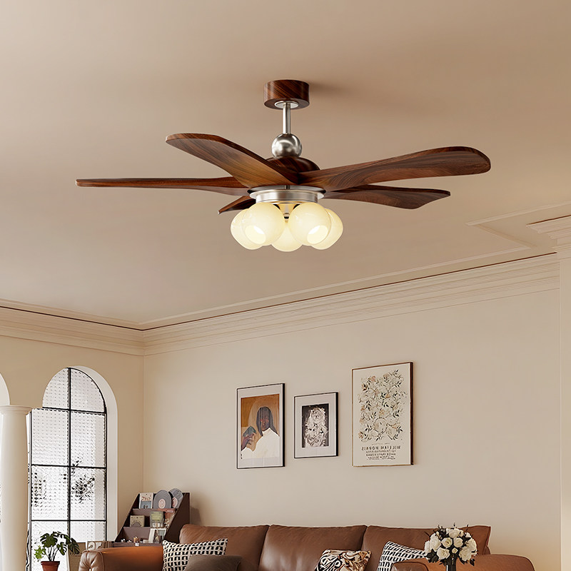 Home复古客厅风扇灯中古风胡桃木纹2025新款护眼温馨吊扇灯家用,淘宝优惠券,粉丝福利购,淘宝优惠卷