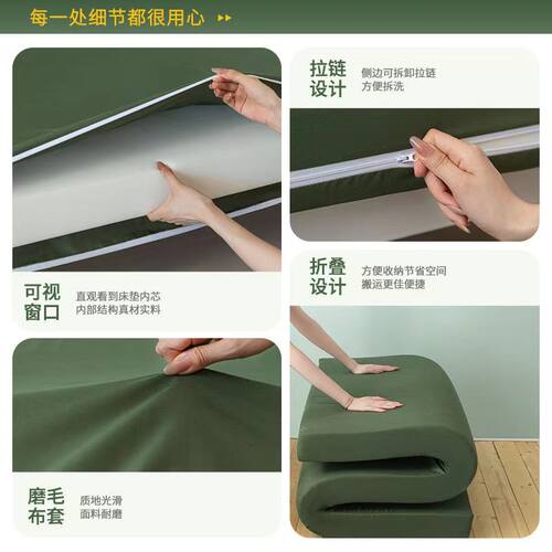 海绵床垫家用单双人褥子1.5米1.8米学生宿舍高密度软硬榻榻米定做 - 图1