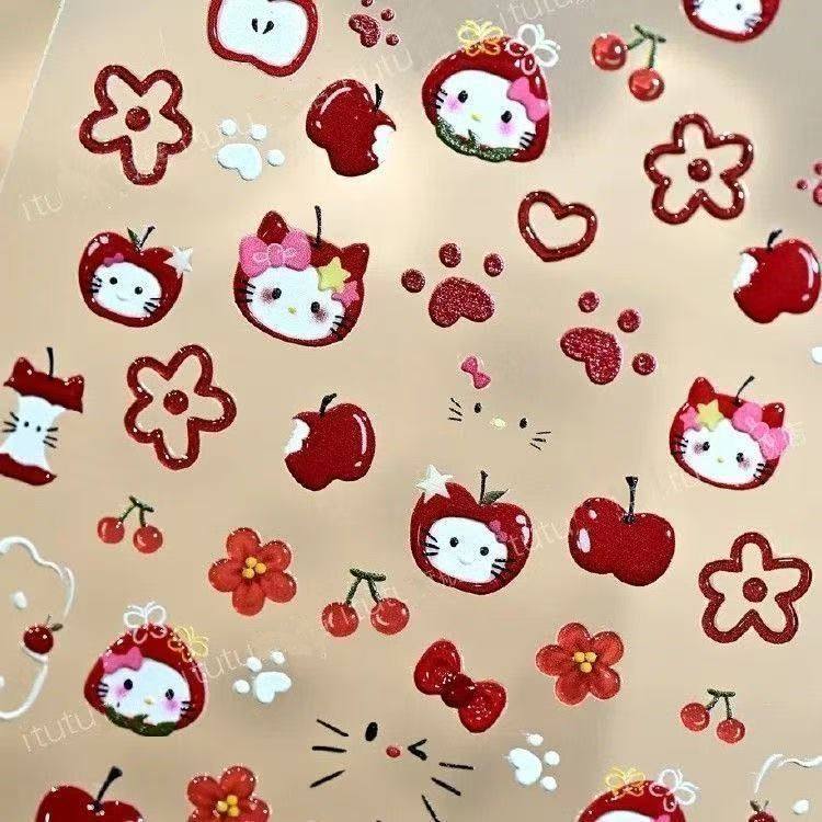 苹果猫儿童指甲贴女孩美甲贴纸女生小朋友指甲贴2026新款卡通小学生自粘可爱公主手指钻石贴画贴小孩指甲饰品,淘宝优惠券,粉丝福利购,淘宝优惠卷