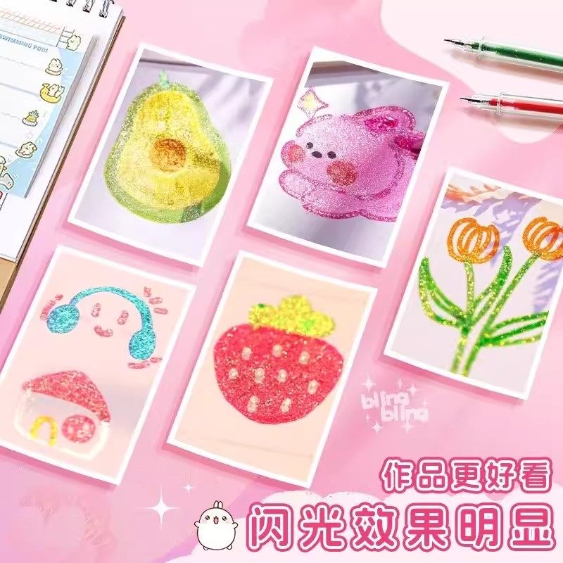 彩色闪光笔啫喱发光亮晶晶流沙银光变色做的手帐专用珠光标记儿童做笔记闪亮金属闪粉水彩笔荧光划重点多色,淘宝优惠券,粉丝福利购,淘宝优惠卷