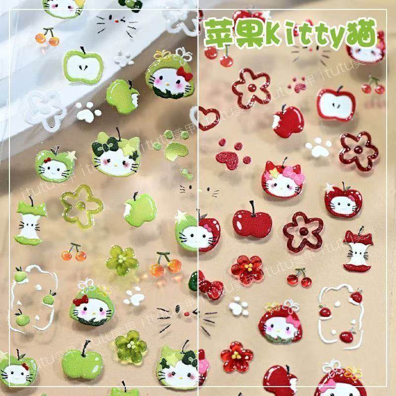 苹果猫儿童指甲贴女孩美甲贴纸女生小朋友指甲贴2026新款卡通小学生自粘可爱公主手指钻石贴画贴小孩指甲饰品,淘宝优惠券,粉丝福利购,淘宝优惠卷