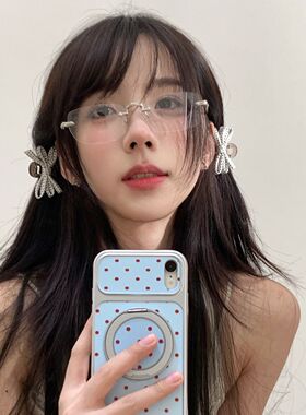 甜美波点蝴蝶结抓夹浏海