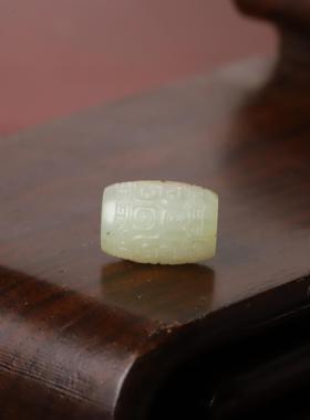 籽料白玉勒子红皮桶珠圆珠手链