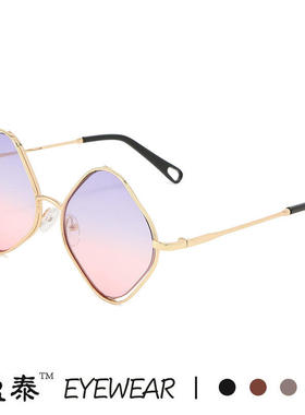 英国CherryKoko新款复古菱形镂空太阳镜女网红街拍克洛家太阳眼镜