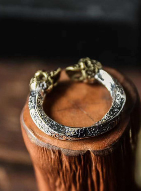 日本coss koko复古戒指银男女情侣骷髅小众个性朋克潮人螺旋字母