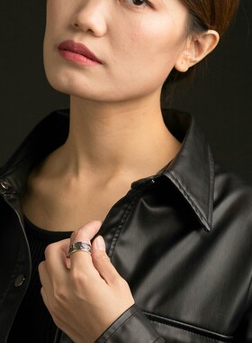 日本coss koko复古【秘】胜利之光戒指加油情侣戒指925银嘻哈开口