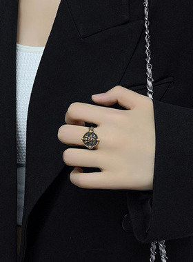 日本coss koko原创设计黑金戒指女戒指铜镀古金指环扎基拉姆男女