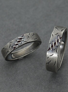 日本coss koko原创设计《伤疤》 戒指 情侣戒指 925银 学生个性