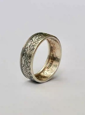 日本coss koko瑞士2法郎银币戒指雪绒花星星硬币改造指环男女