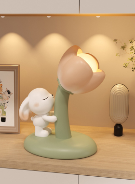 优选郁金香小夜灯卧室睡眠灯摆件创意女生牀头灯小台灯生日礼物送