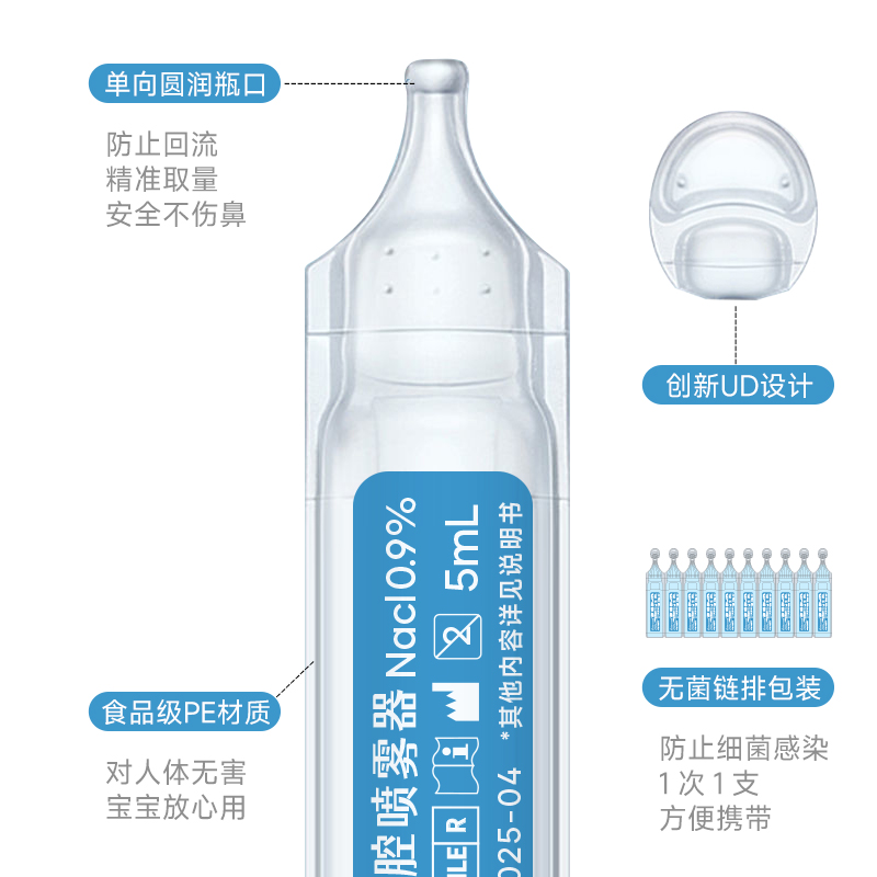 婴儿生理性海盐水洗鼻液儿童鼻腔不通洗鼻器宝宝小支滴鼻剂清洗液 - 图2