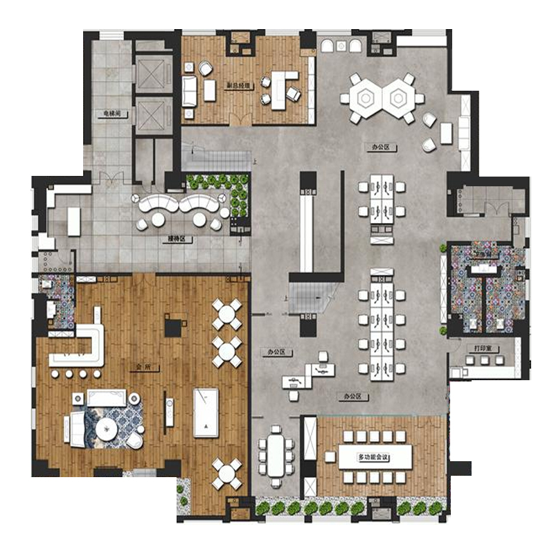 实体店铺装修设计3D店面工作室会议室施工图办公室装修设计效果图-图3