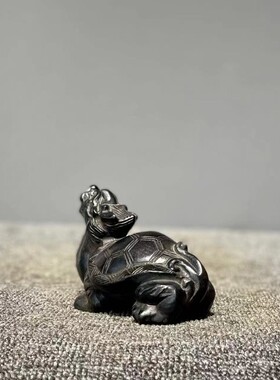 青石一个新款日式龙龟狮子貔貅仿古陈设居家摆设新品案头新品古玩
