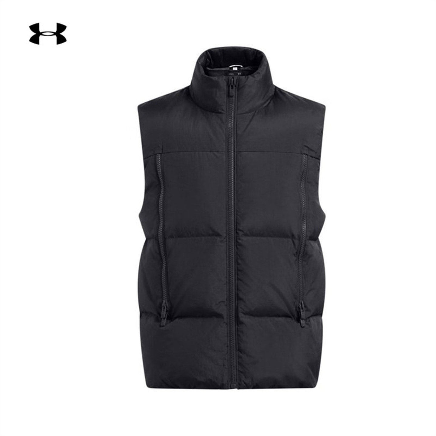 安德玛UA羽绒服马甲女子秋冬款梭织防水保暖立领运动背心1384647