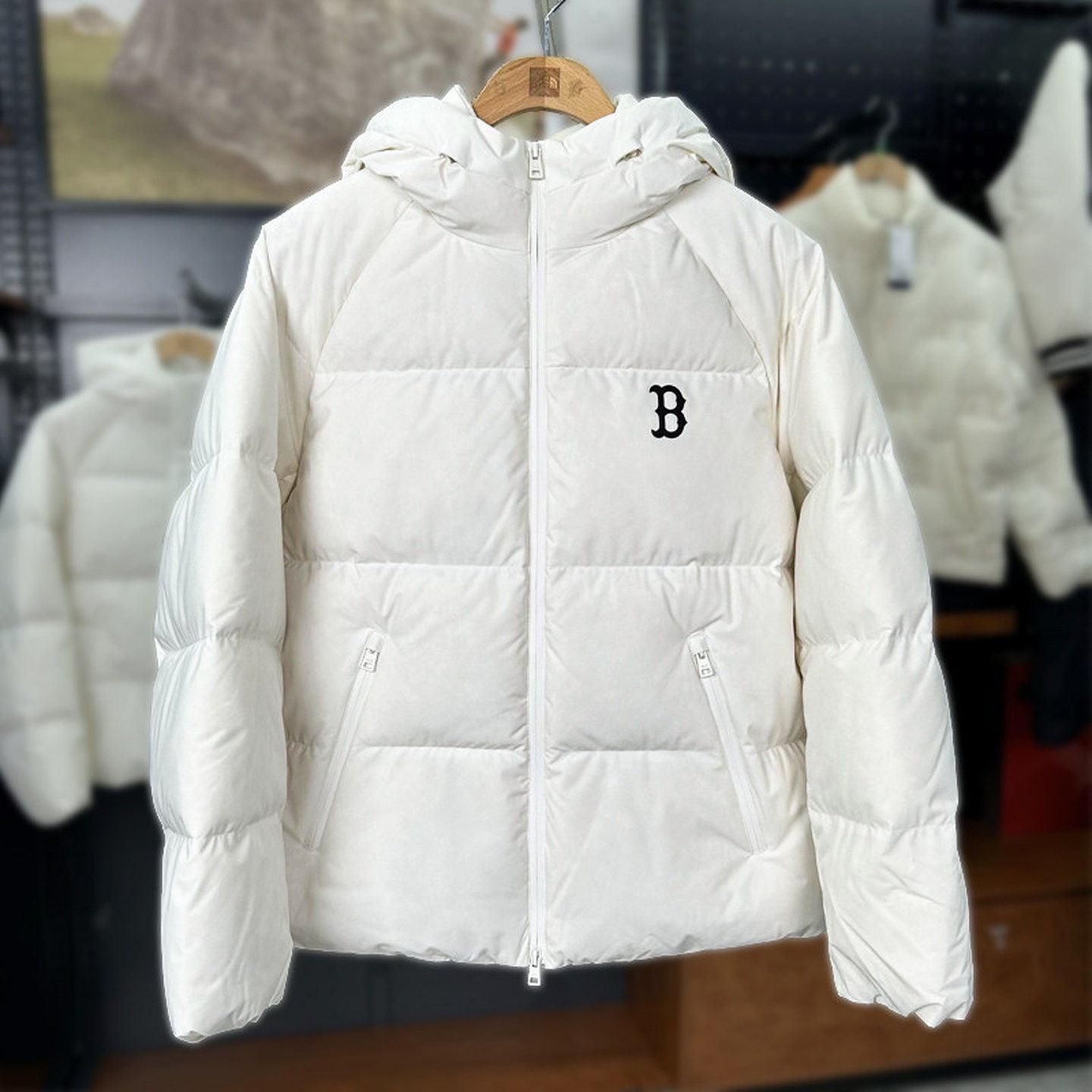 MLB连帽羽绒服NY小标男女秋冬新款加厚情侣运动休闲外套3ADJB1146