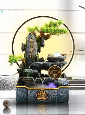 假山水景客厅装饰流水摆件风水轮