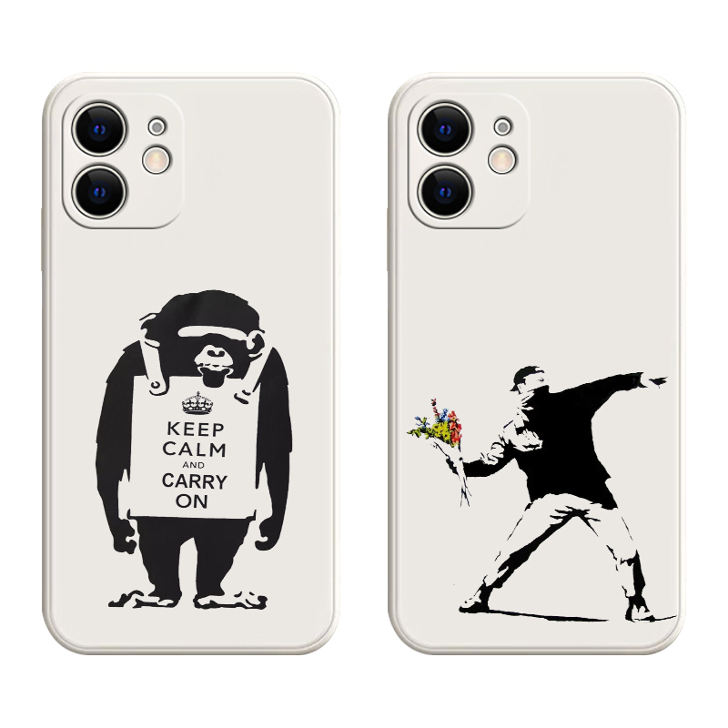 班克斯手机壳Banksy班克西苹果15iPhone14涂鸦13promax艺术11女孩vivo华为oppo小米iQOO红米适用i小众高级感x - 图3