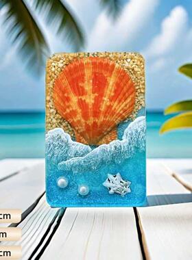 贝壳海景冰箱贴磁吸3d立体手工