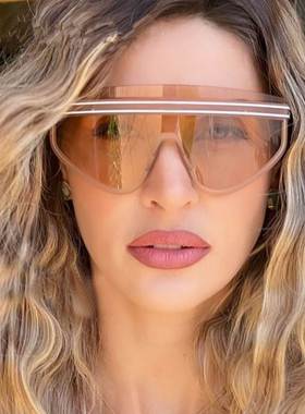 欧美连体大框面罩太阳镜网红ins男女时尚炫彩夏季墨镜sunglasses