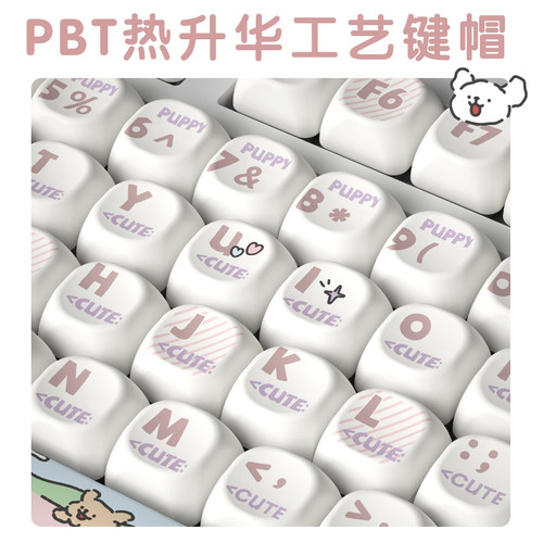雷咖泽R102线条小狗客制化机械键盘GASKET结构热插拔三模游戏办公 - 图2