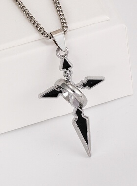 跨境十字架吊坠男项链男士潮牌百搭链子配饰长款卫衣挂坠饰品项饰