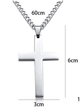 促销新款简约十字架项链吊坠饰品配链条跨境电商速卖通简单光面