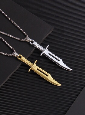 复古个性刀剑项链男霸气潮流龙之剑挂饰小众设计感百搭嘻哈风配饰