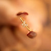 British designer topwhit all-over s925 silver plated 14k gold butterfly ring women's niche simple and slender temperament