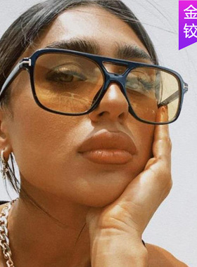 日本topwhitt字双梁太阳镜方形新款时尚潮流墨镜复古ins太阳眼镜