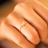 British designer topwhit all-over s925 silver plated 14k gold butterfly ring women's niche simple and slender temperament