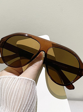 日本topwhit新款一体式sunglasses防晒眼镜时尚蛤蟆框垂钓墨镜