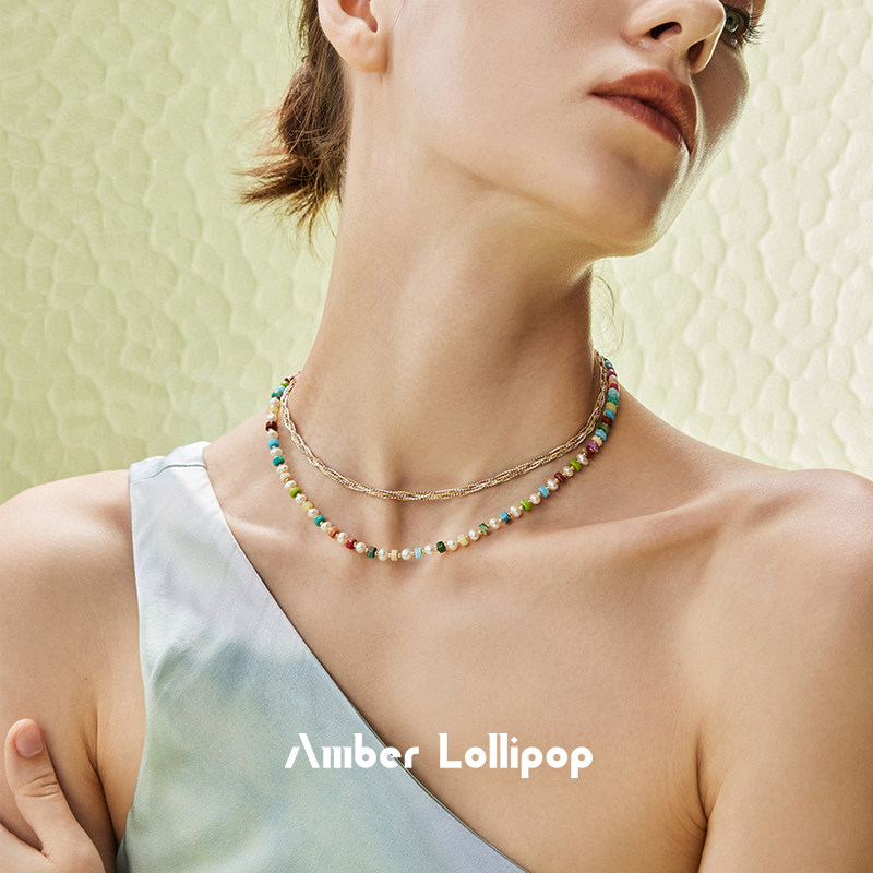 【英国艺术家联名】Amber Lollipop彩色多巴胺项链套装设计感礼盒,淘宝优惠券,粉丝福利购,淘宝优惠卷
