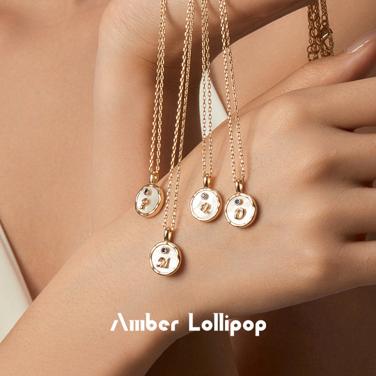 Amber Loli Letter Necklace Women's Style Clavicle Chain