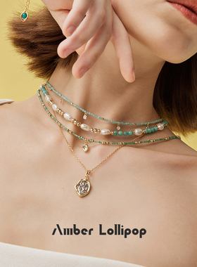 安铂洛利天河石串珠项链女